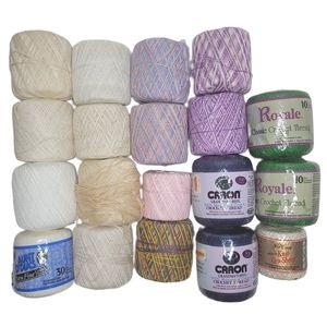 19 skeins of crochet thread various colors. Some new and some used.